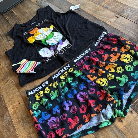 Disney Mickey Mouse 3 Piece Set XL(16-18) Unisex PJ Set - Picture 4 of 5